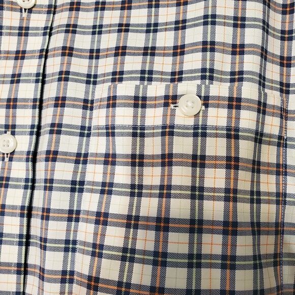 Orvis Button Down Long Sleeve Shirt w/ Front Pocket Men's Large Ivory Base Plaid - Picture 3 of 4